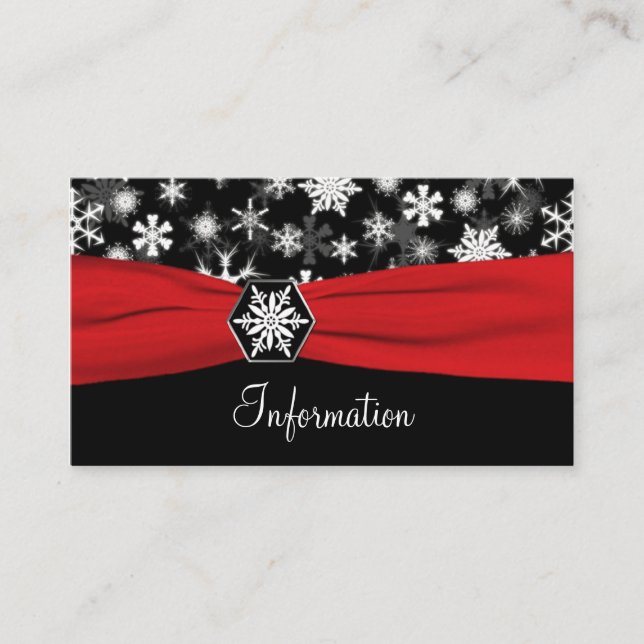 Carte d'information sur les flocons de neige noirs (Devant)