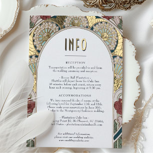 Carte d'information vintage Floral Mariage Dusty B