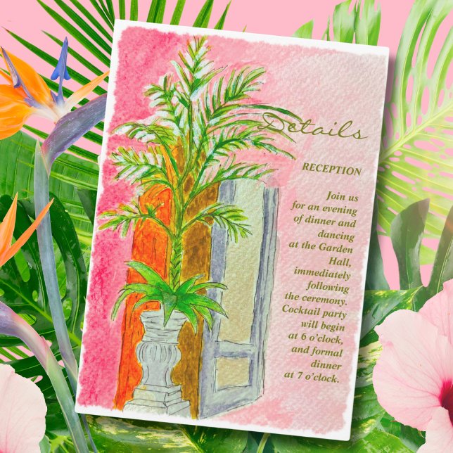 Carte d'informations sur le Mariage Aquarelle Trop (Créateur téléchargé)