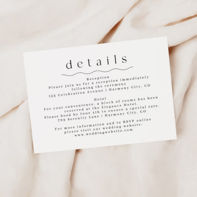 Carte d'informations sur le Mariage Boho Simple (Créateur téléchargé)