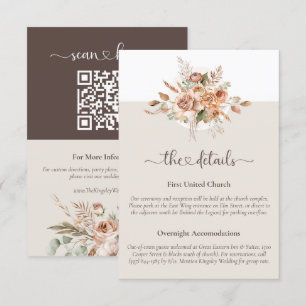 Carte d'informations sur le Mariage de fleurs de t