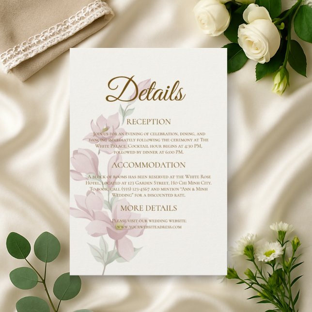 Carte d'informations sur le Mariage de Magnolia de (Créateur téléchargé)