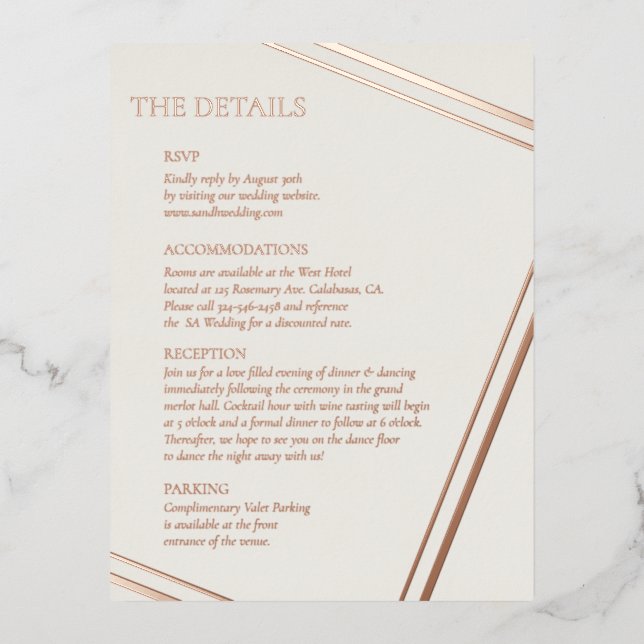 Carte d'informations sur le Mariage moderne Real F (Recto)