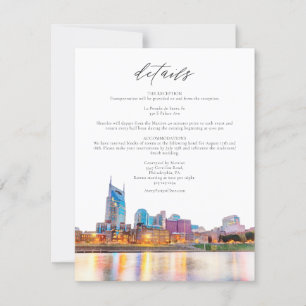 Carte d'informations sur le Mariage Watercolor Nas