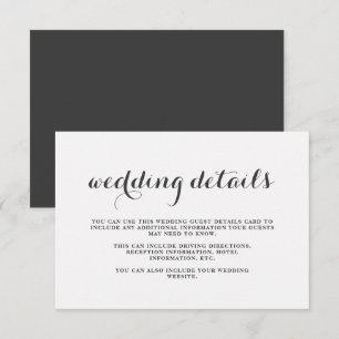 Carte d'informations sur les clients Mariage gris
