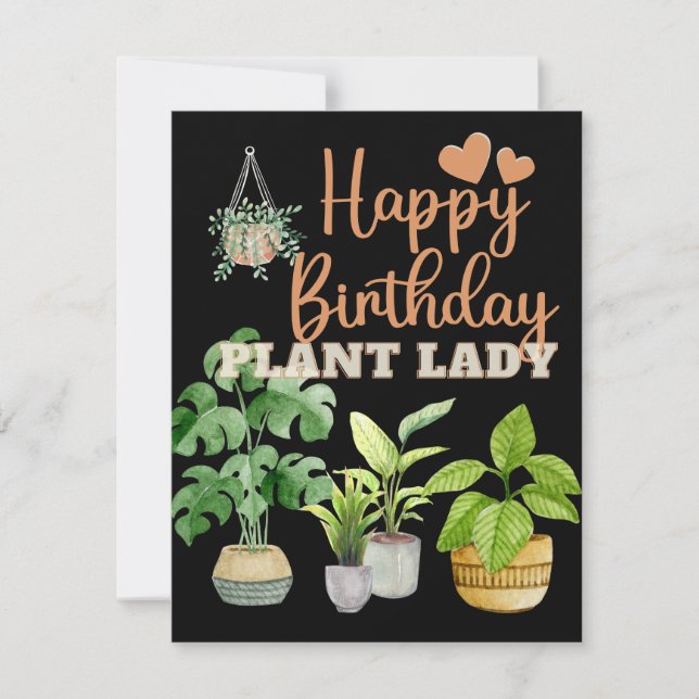 Carte Dingue plante dame, plante maman anniversaire (Devant)