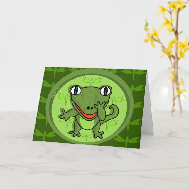 Carte Dinito le dinosaure super déformé (Fleur jaune)