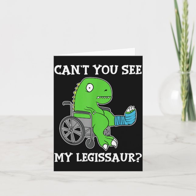 Carte Dino Funny Get Well Broken Leg Gift Dinosaure Avec (Devant)