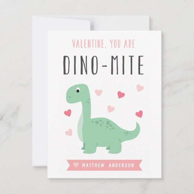Carte Dino-Mite Valentine's Day Card (Devant)