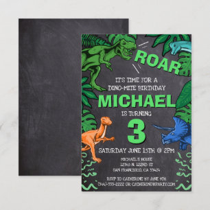 Carte Dino Trex Jurassic Boy Dinosaur Anniversaire