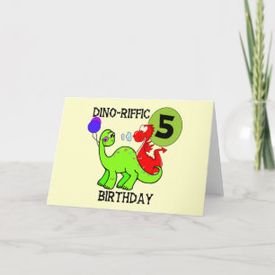 Carte Dinosaur 5e anniversaire T-shirts et cadeaux