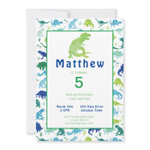 Dinosaur Anniversaire Fête Aquarelle Enfants Invit