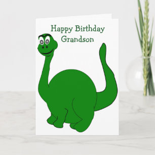 Carte Dinosaur anniversaire personnalisé de petit-fils