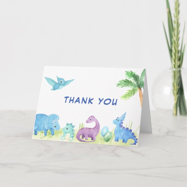 Carte Dinosaur Baby shower Merci (Devant)