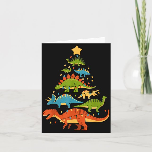 Carte Dinosaur Christmas Tree Dino Trex Dinosaur Lover C (Devant)