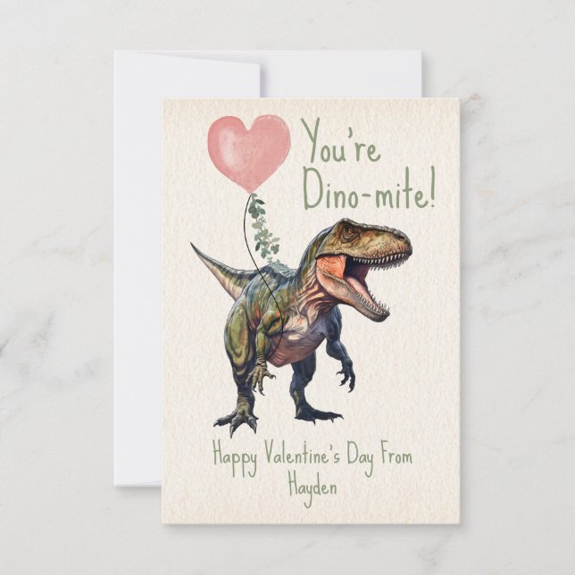 Carte Dinosaur Dino-mite Classroom Valentine Photo (Devant)