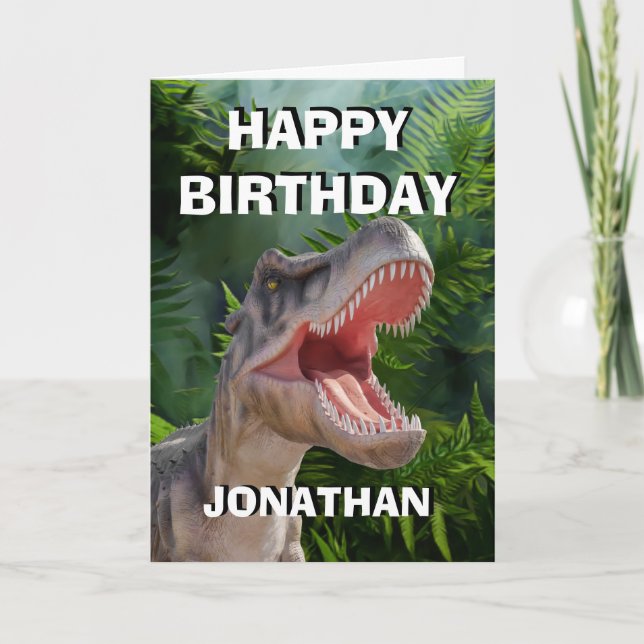 Carte Dinosaur Enfants Dino Jurassic Trex (Devant)