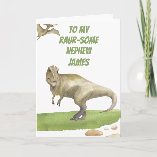 Carte Dinosaur Nephew Birthday Card (Devant)
