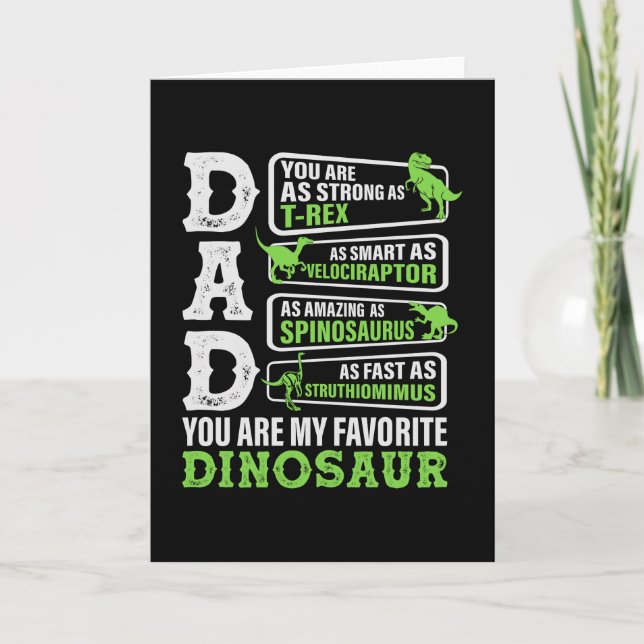 Carte Dinosaur Papa Drôle Père Dino (Devant)
