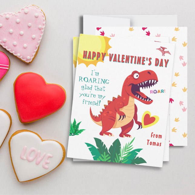 Carte Dinosaur Valentines Heureuse Sainte-Valentin (Happy Valentine's Day Dinosaur Valentines Card
)