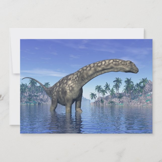 Carte dinosaure Argentinosaurus - rendu 3D (Devant)