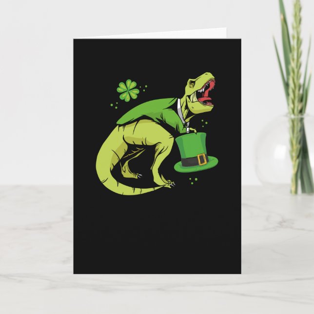 Carte Dinosaure de la journée Saint-Patricks (Devant)
