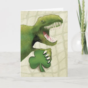 Carte Dinosaure de la Saint-Patricks Shamrock