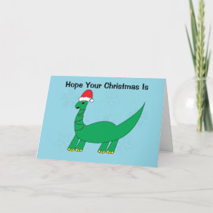 Carte Dinosaure de Noël Brontosaurus Funny Personnaliser