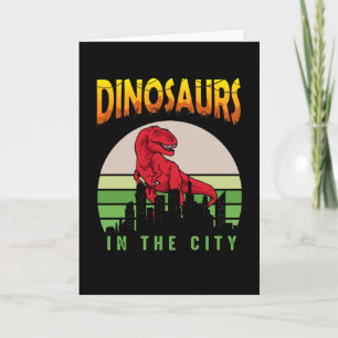 Carte Dinosaure en ville Conception de dinosaures