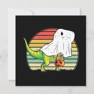 Carte Dinosaure fantôme drôle Halloween
