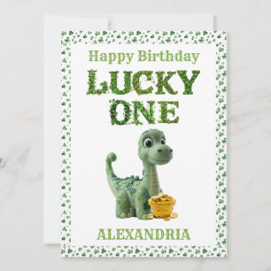 Carte Dinosaure Lucky One pour la Saint Patrick