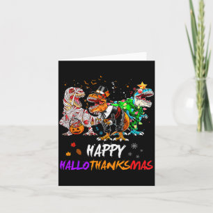 Carte Dinosaure T Rex Joyeux Hallothanksmas Halloween En