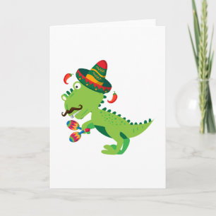 Carte Dinosaure T-Rex Mexican Cinco De Mayo Kids