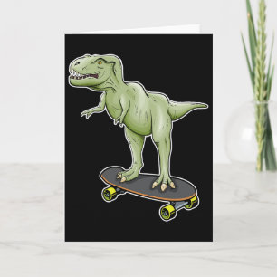 Carte Dinosaure T-rex skateboard Dinosaure Dino 