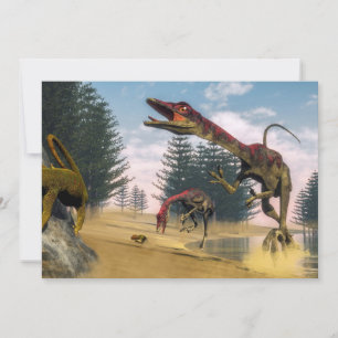 Carte Dinosaures Compsognathus - rendu 3D