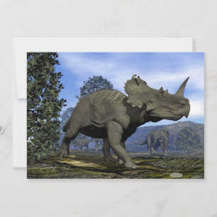 Carte dinosaures du Centrosaurus marchant parmi les magn