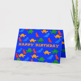 Carte Dinosaures du joyeux anniversaire du garçon de