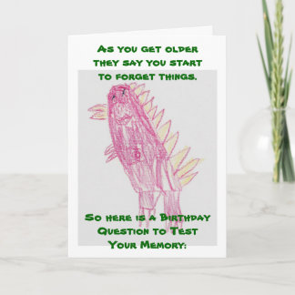 Carte Dinosaures roses Quiz d'anniversaire