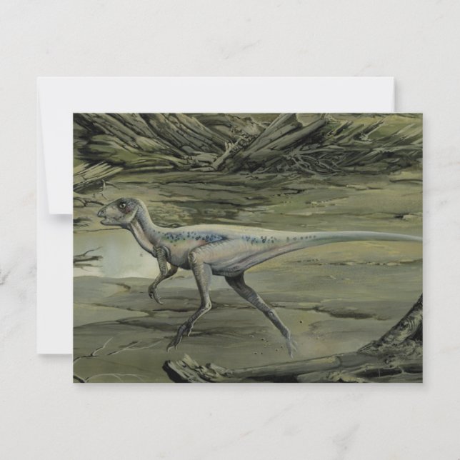 Carte Dinosaures vintages, Hypsilophodon crétacé (Devant)