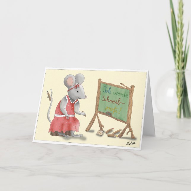 Carte d'inscription - Fille dessinée avec amour (Devant)