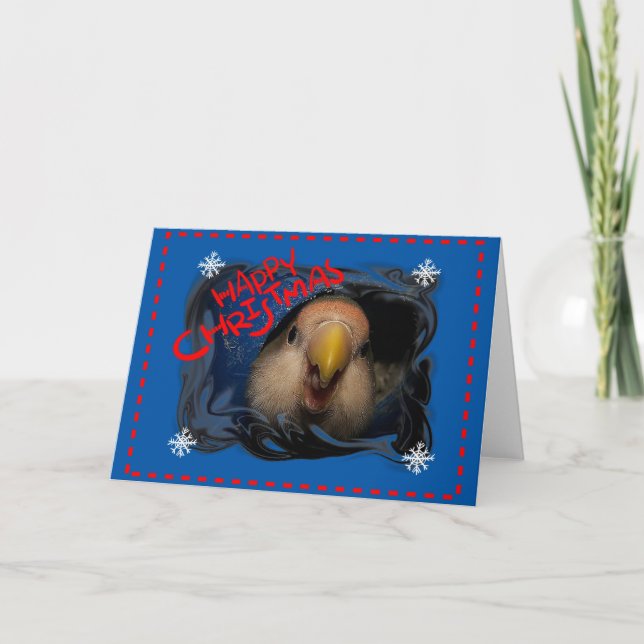Carte d'inséparable de Noël heureux (Devant)