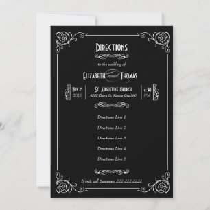 Carte d'insertion Art déco noir et blanc