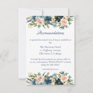 Carte d'insertion avec détails en aquarelle floral