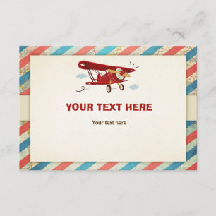 Carte d'insertion Baby shower avion Adventure Trav