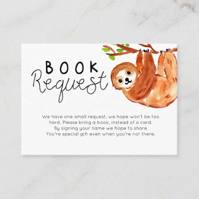 Carte d'insertion babyshower demande carnet de par (Devant)