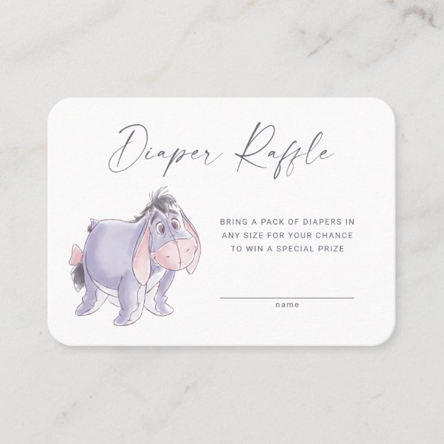 Carte d'insertion d'aquarelle Eeyore Diaper Raffin (Devant)