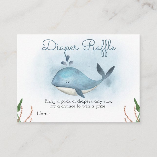 Carte d'insertion de Baby shower de baleine (Devant)