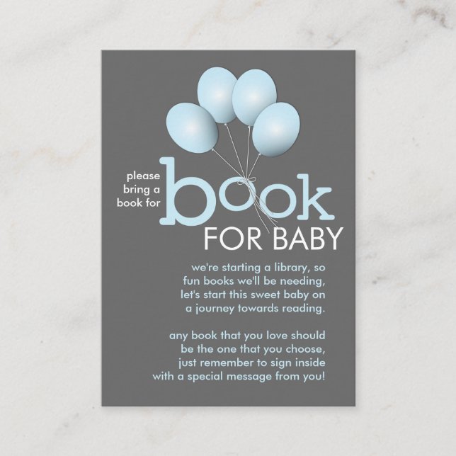 Carte d'insertion de Baby shower de ballotte bleu  (Devant)