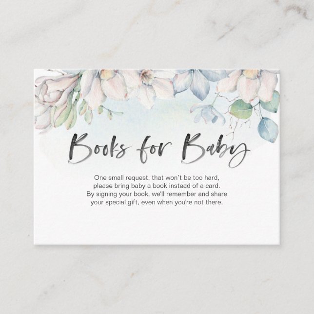 Carte d'insertion de Baby shower floral d'hiver (Devant)
