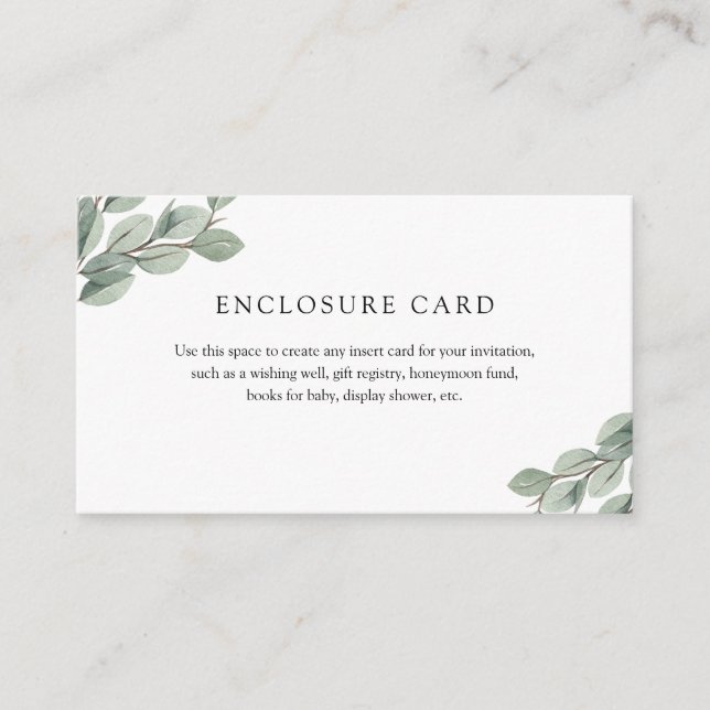 Carte d'insertion de branche d'eucalyptus (Devant)
